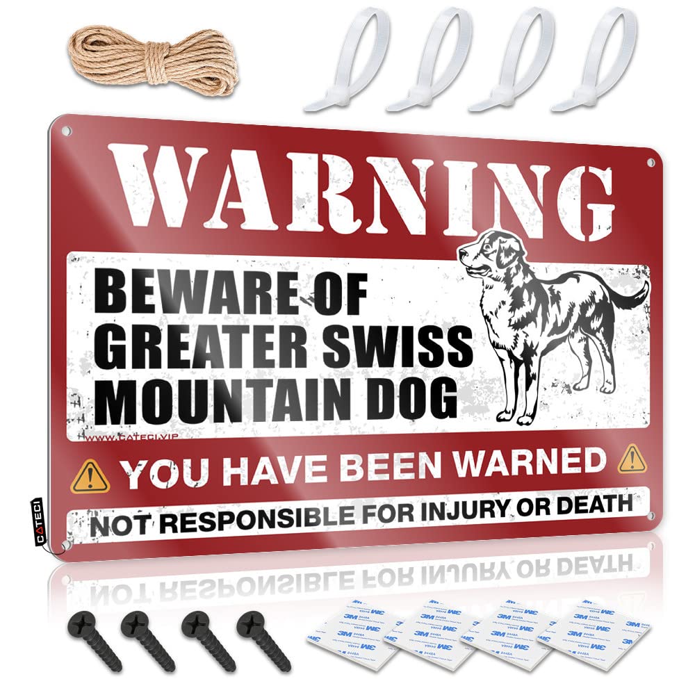 Ibwnbbusn Men's One Color Bar Sign For Home Decor Beware Of Greater Swiss Mountain Dog Tin Sign Metal Signs For Bar Backyard Bar Sign