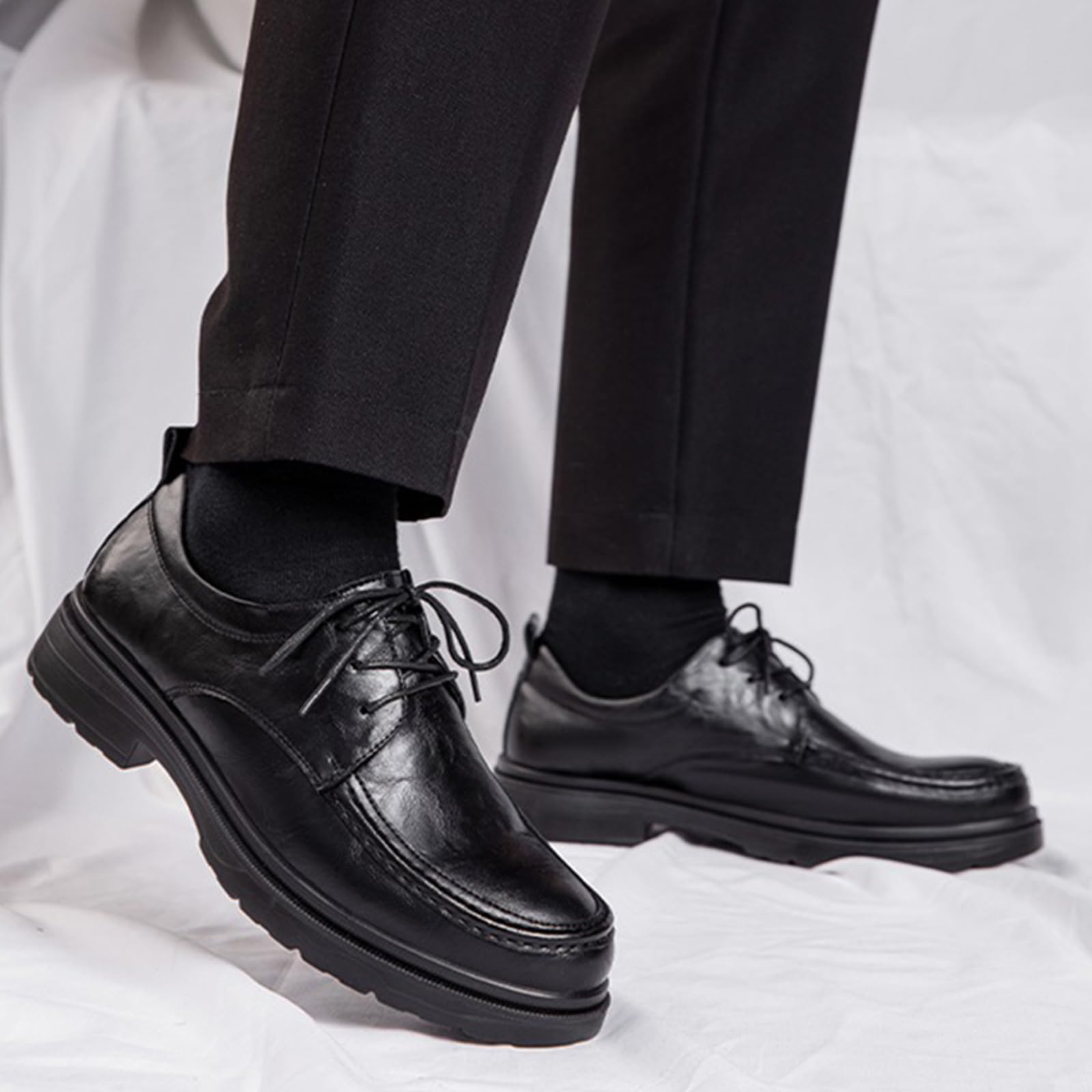 Scarpe Oxford da Uomo Scarpe Eleganti | con Lacci, Punta Tonda, Antiscivolo, Sposa, Formali, affari, Commerciale, ufficio