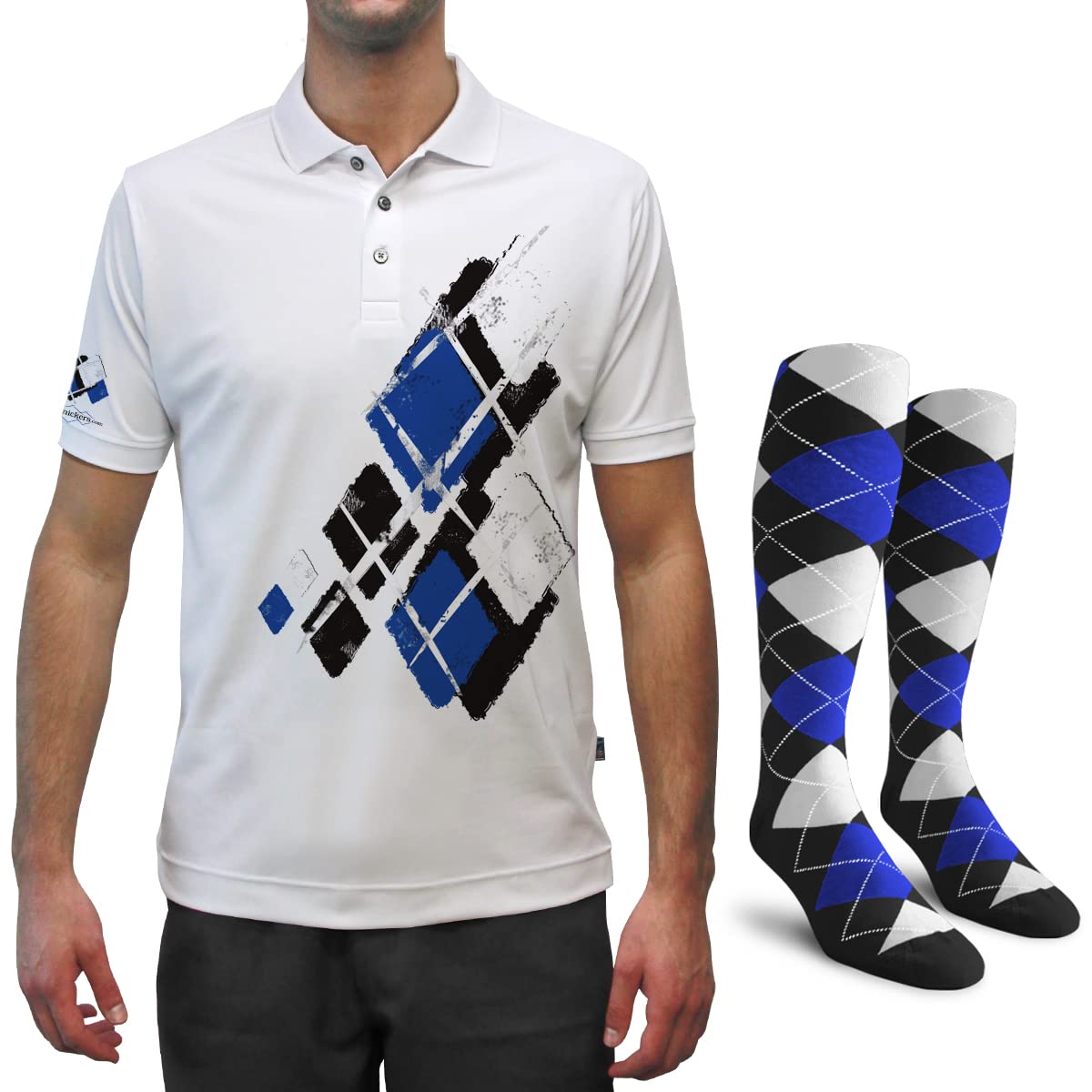 Dry Fit Graphic Polo da golf da uomo, ideale per sport e tutte le attività all'aria aperta - Argyle Utopia