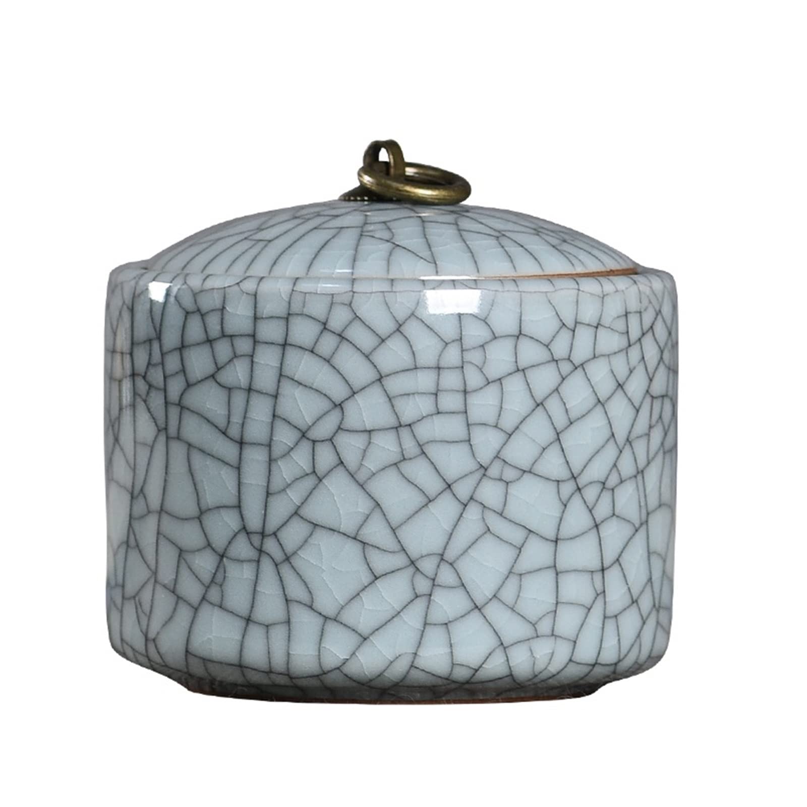 JINGYAN Tea Storage Jars Creative Cracked Ceramic Tea Caddy with Lid Porcelain Sealed Candy Portable Box Desktop Decoration Home New