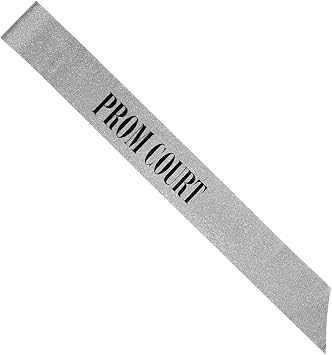 Prom Court Silver Glitter Sash- 3.75 Inches x 62 Inches