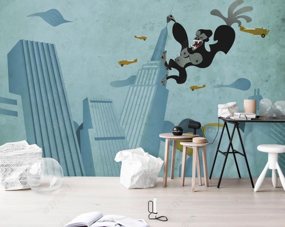 Papier peint intissé avion de combat King Kong fresque murale premium salon et restaurant