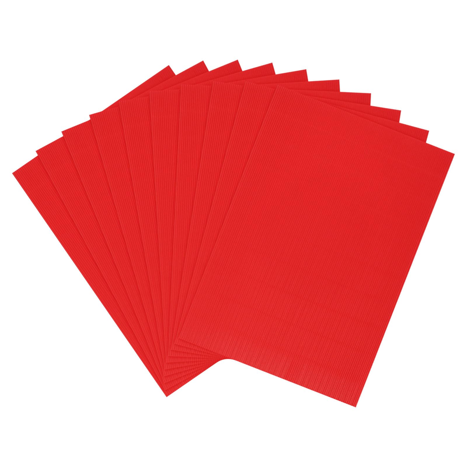 sourcing map 10 Sheet Corrugated Cardboard Paper, 20 x 14 Inch Corrugated Wrap Paper Sheet Flat Cardboard Insert for DIY Art Crafts Packing Shipping Mailing, Red