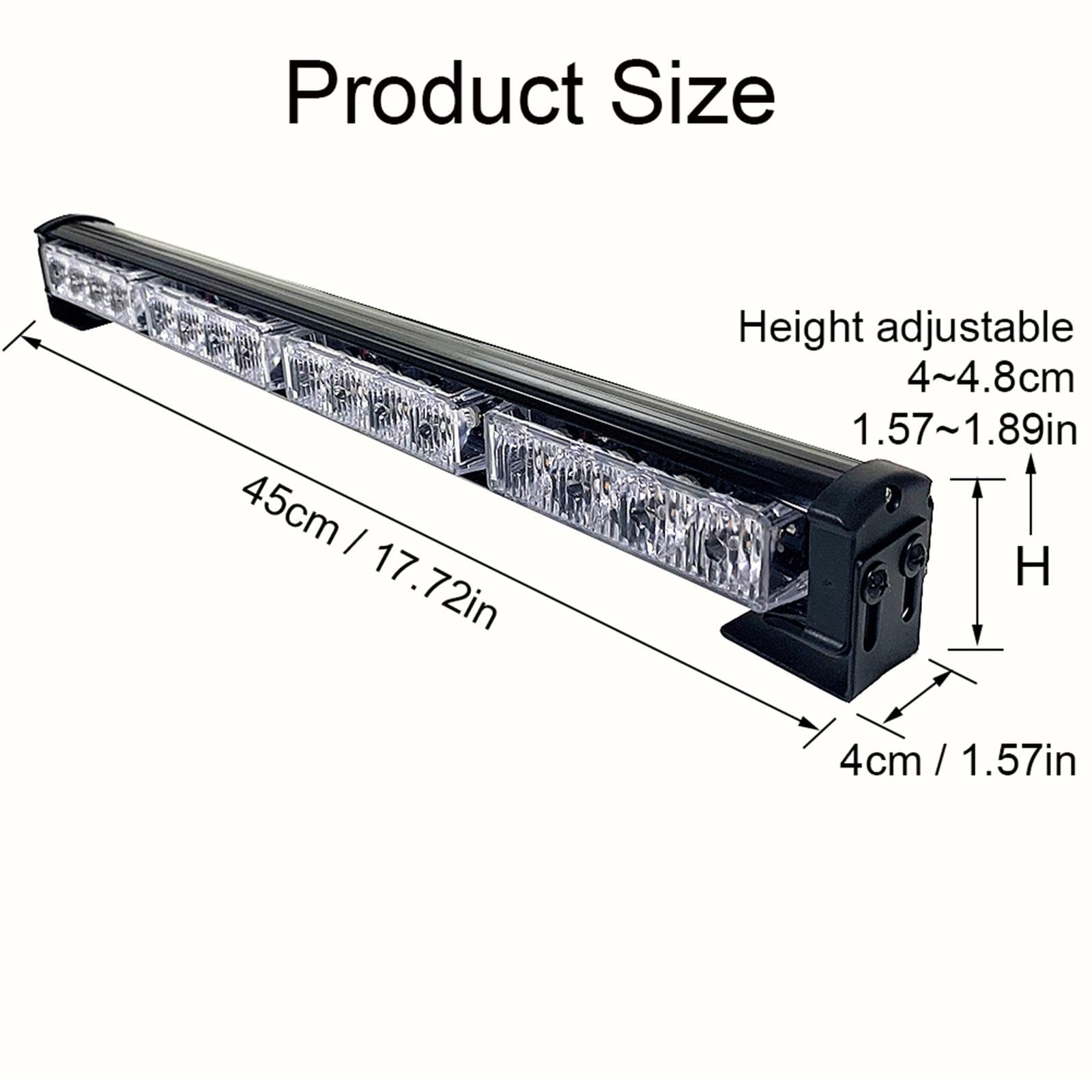 Barra de Luz Estroboscópica de Emergencia para Techo, Luz Intermitente de Seguridad para Camionetas y Remolques, Roja y Azul
