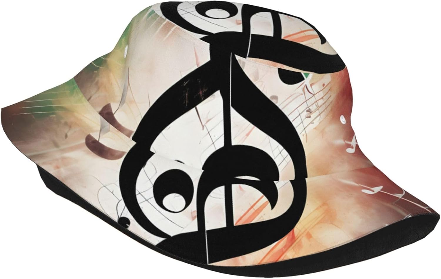 Music Notes Print Sun Hat Outdoor Fisherman Cap Summer Bucket Hat Beach for Men Women