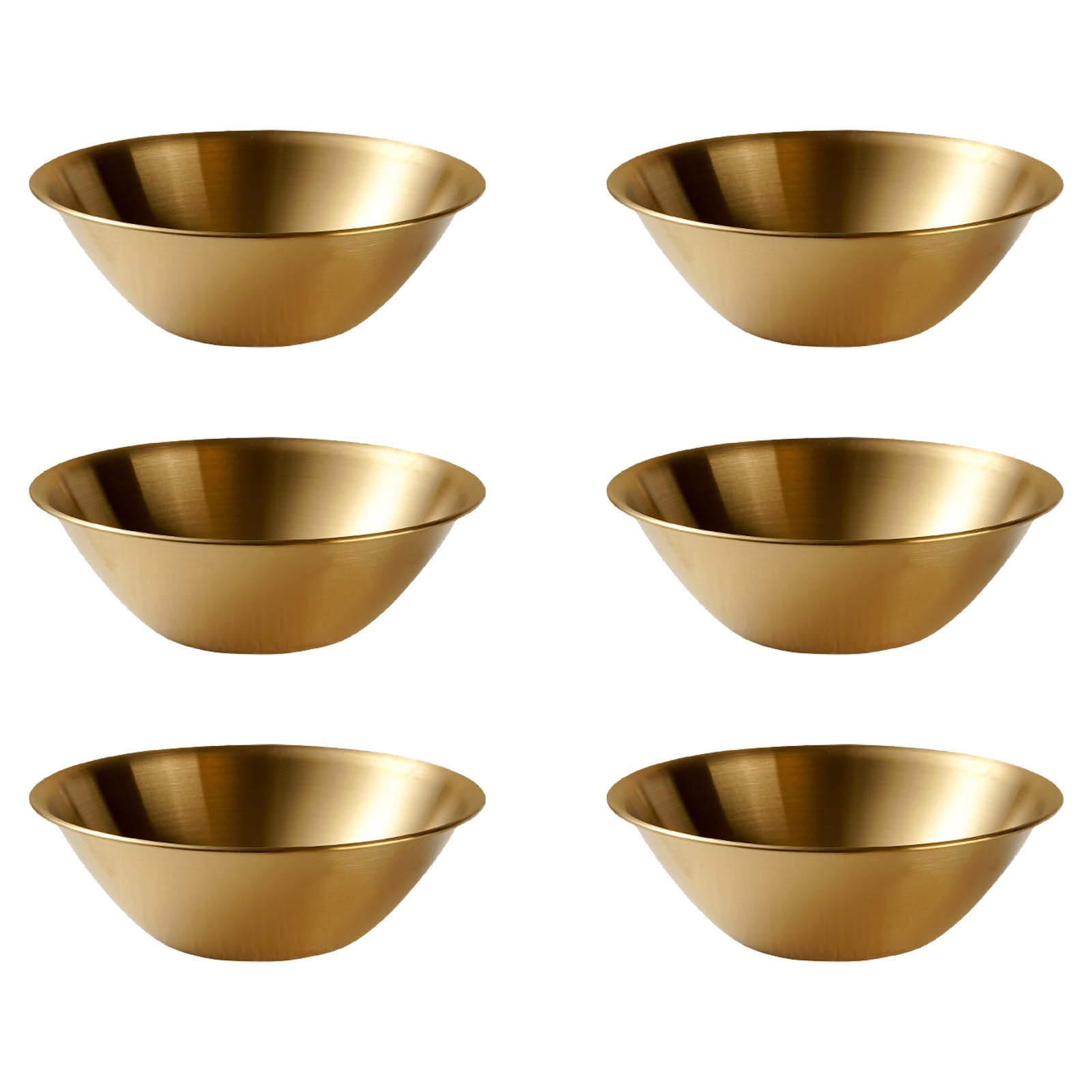 Buxuaaaa Gold 6Pcs Stainless Steels Restaurant Snacks Bowl V Shape Mixing Salad Bowl Kitchen Serving For Restaurant Home Party V Shape Mixing Salad
