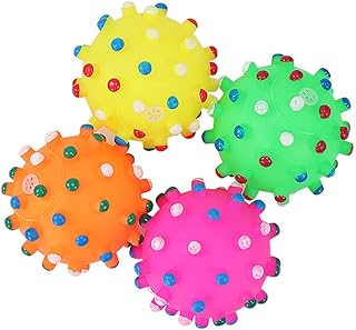 balacoo Random Play Resistance Toy Squeaker Squeaky Color Educational Funny - Toys Ball Sound for Cat Bite Supplies Adorable Molar Teeth Balls Playing Chewing Puppy Spiny Pet Dog