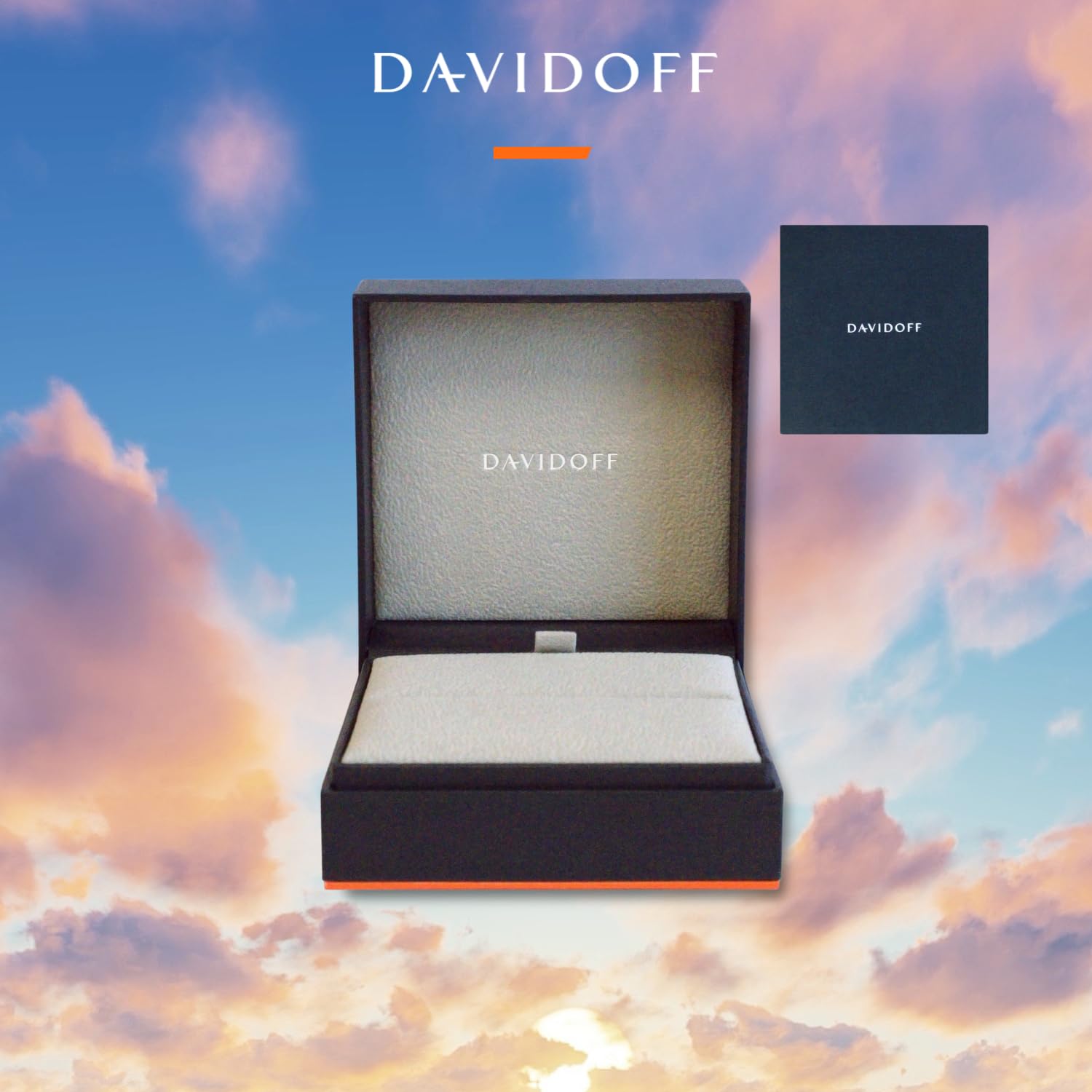 DAVIDOFF ESSENTIALS Mini Manschettenknöpfe Gold/Schwarz – vergoldete Messing Manschettenknöpfe quadratisch – stilvolle Herren Accessoires für schlichte Eleganz