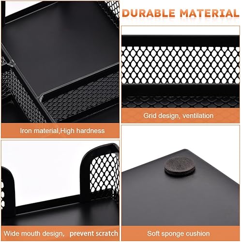 Miniatura 7 de Organizador de cajones de escritorio, bandeja organizadora de cajones de malla metálica para oficina con 6 compartimentos, organizador de bolígrafos
