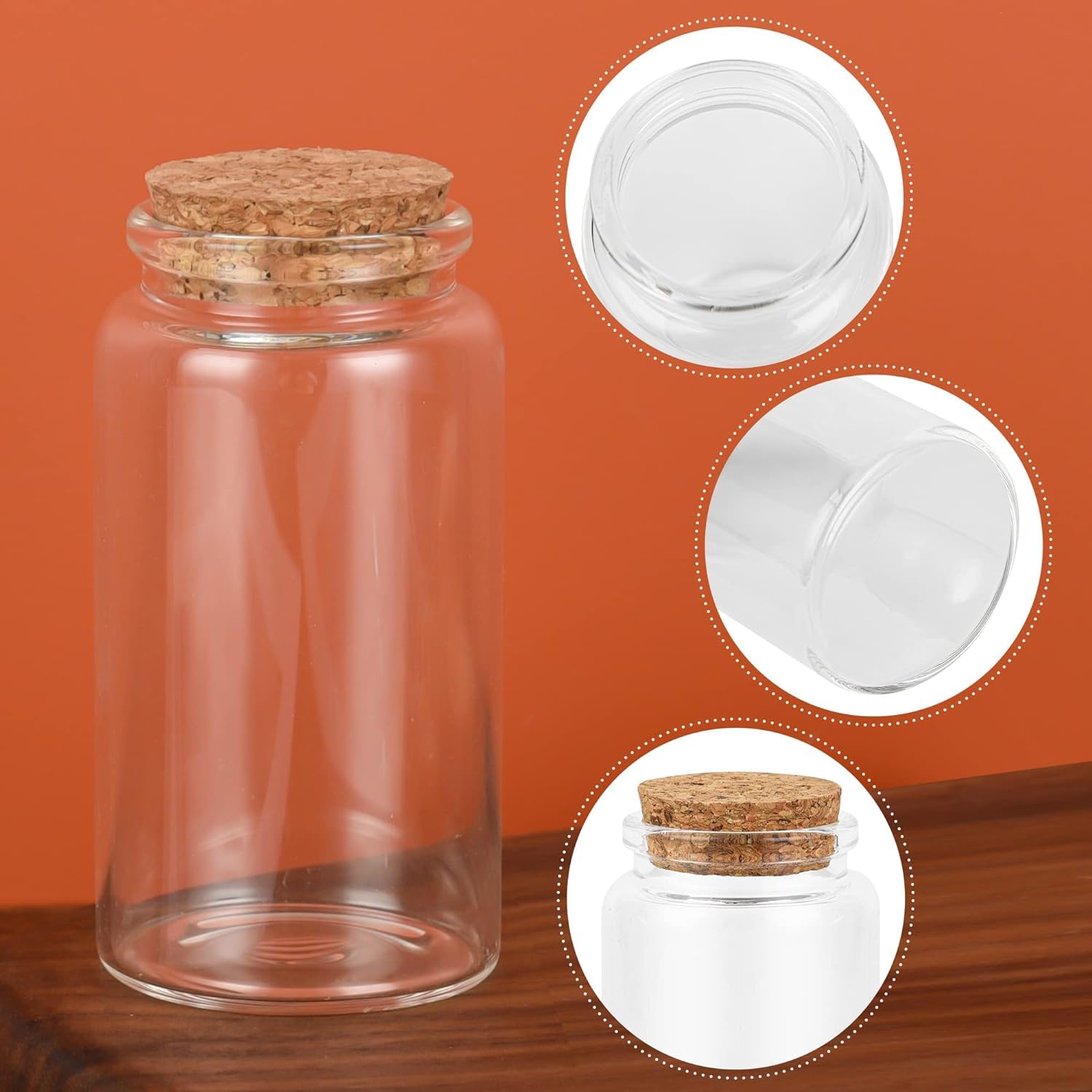 Sliverdew 10 piccole bottiglie di vetro da 1 ml con tappo in sughero, mini bottiglie di vetro per desideri e decorazioni per l'albero