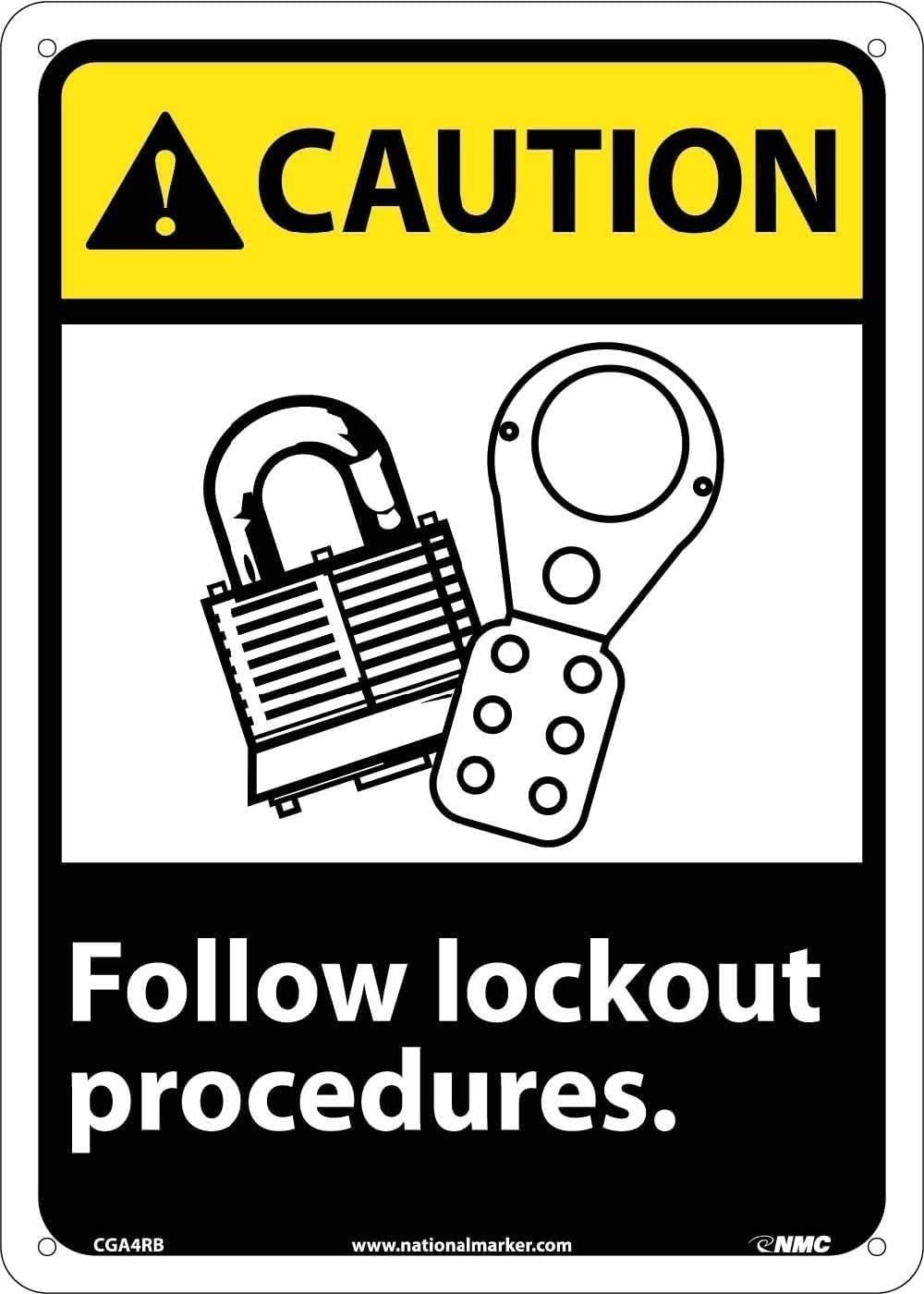 CGA4RB - Lockout Tagout Signs and Labels, NMC - Size : 35.56 x 25.4 cm (14 x 10") - Each