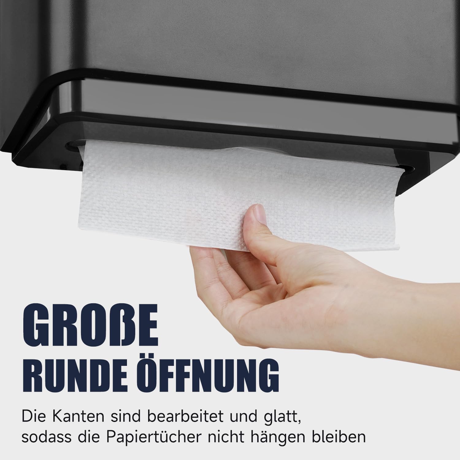 AIKE Papierhandtuchspender Wandmontiert ohne Bohren, kompatibel Z/N-Falz Für Papierfaltengröße 25,3 x 8 (cm) oder Kleiner, Handtuchspender Fasst 200 Blatt Papier