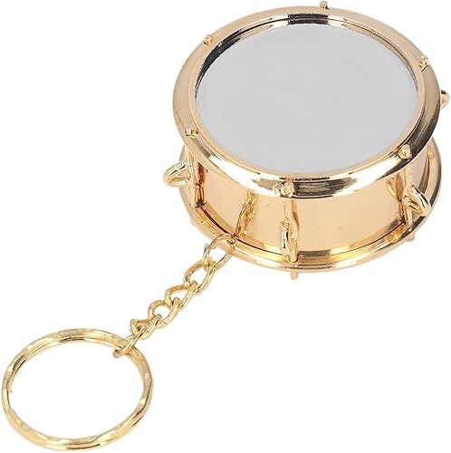 Jiawu Llavero de tambor de trampa, decoración de cumpleaños, latón, lindo y portátil, exquisito, instrumento musical, llaveros para músicos para