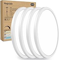 Vista 33 de Paquete de 2 lámparas de techo LED de montaje empotrado, color negro, 12 pulgadas, 28 vatios, regulable y 3000K-4500K-6000K, lámpara de techo de 3