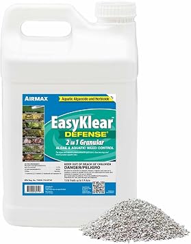 Airmax EasyKlear Pond & Lake Algae & Weed Vegetation Control, 2-in-1 Broad Spectrum Aquatic Herbicide & Algaecide Granular Water Treatment, 15 Pounds
