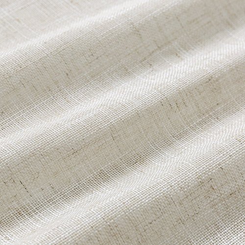 Jinchan CLFRP-6015VLC00 Faux Linen Valance For Kitchen Living Room Farmhouse Country Small Window Curtains Light Filtering Window Treatments Rod Pocket Valance 15 Inch 1 Panel Crude thumb #2
