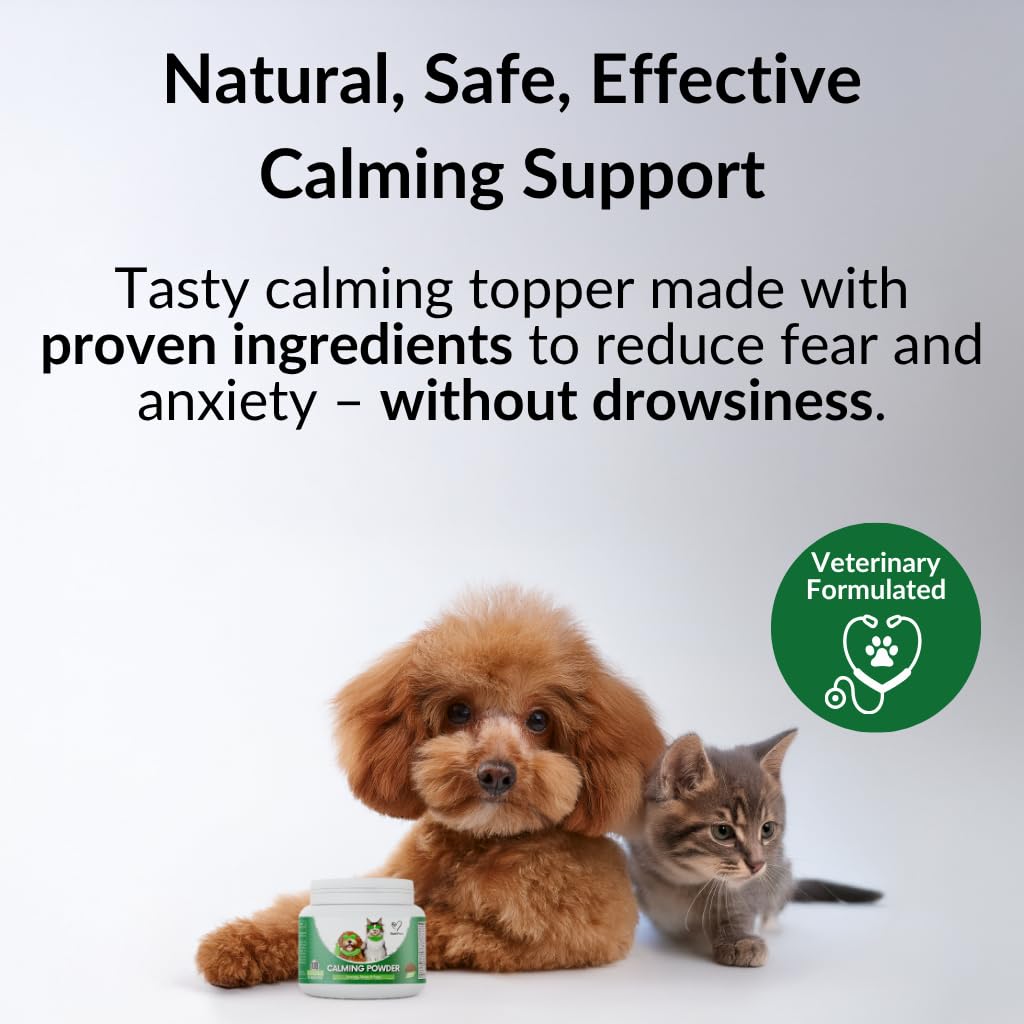NutriPaw Cubrecomida calmante para gatos y perros, reduce el estrés, el miedo, la separación, los ladridos, la hiperactividad, la reactividad, la agresividad, los viajes, calma sin somnolencia