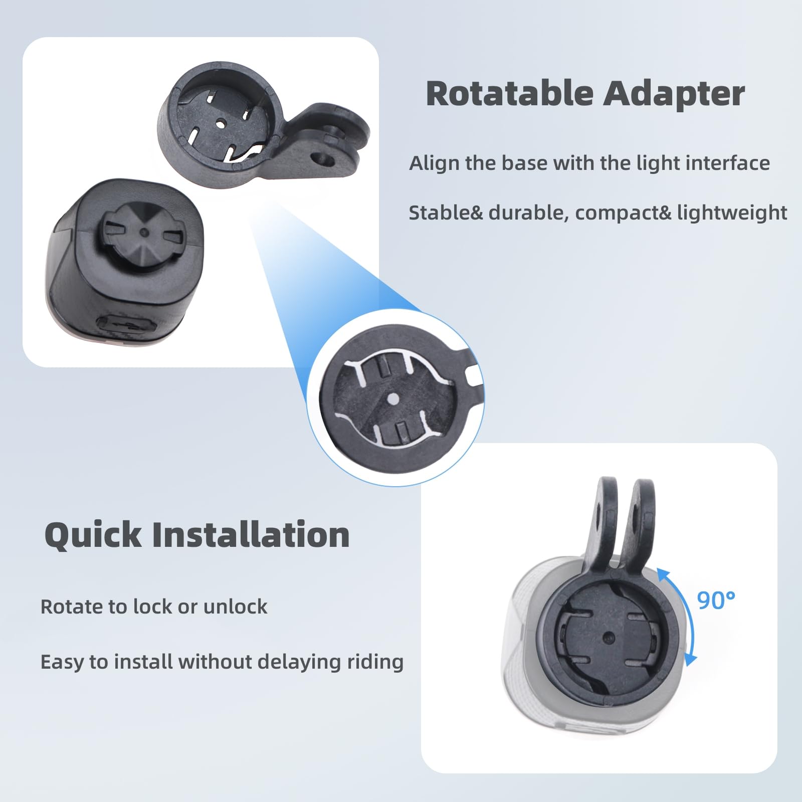 Support De Fixation Pour Feu Arrière Magicshine RN120 – Aluminium, Pour Rail De Selle 7-10 Mm, Kit Complet Avec Joints