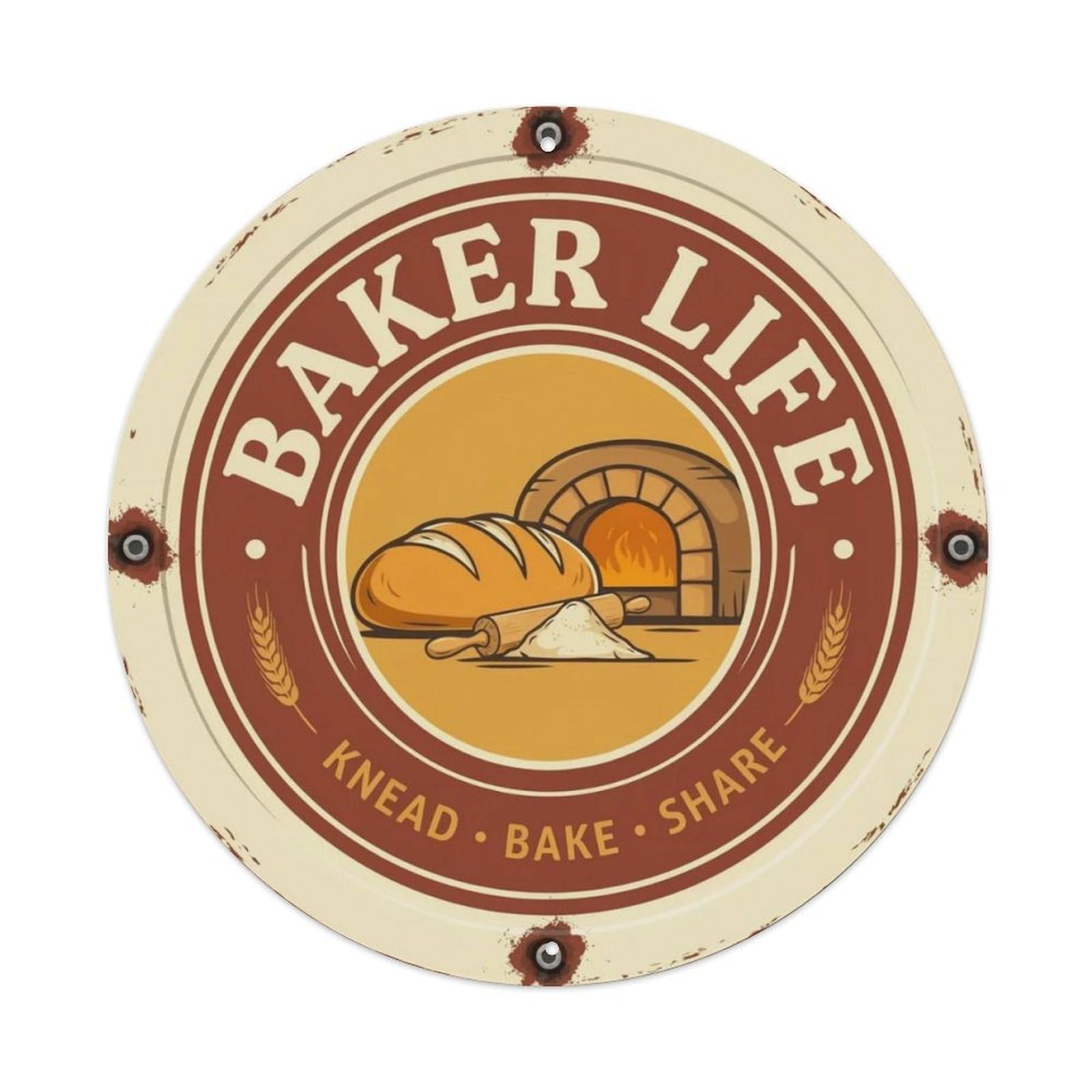 Baker Life Metal Tin Sign Plaque