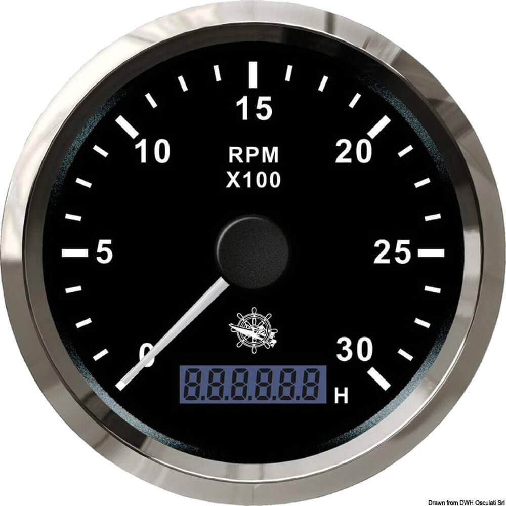 OSCULATI Contagiri 0-3000 RPM Nero/Nera