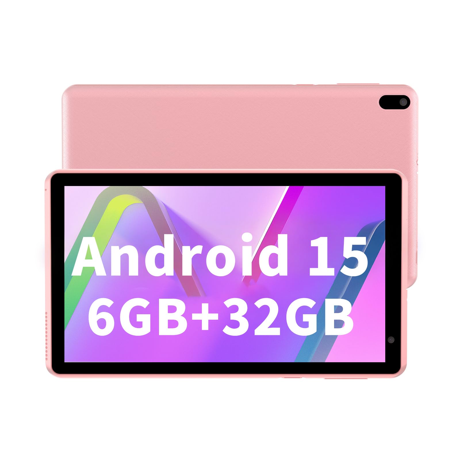 BYANDBY Tablet 7 inch Android 14.0 Tablet, 4GB+32GB ROM （1TB Expand）, Quad-Core, WiFi, GMS, Dual Camera, Educational, Games(Pink