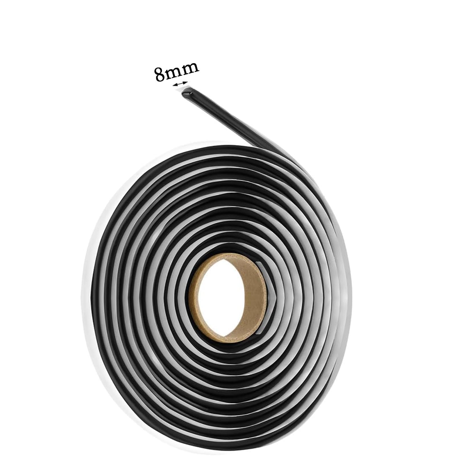 Ruban adhésif en butyle NIYATA 8 mm x 4 m Noir étanche à l'air pour phares portes fenêtres pare-brise