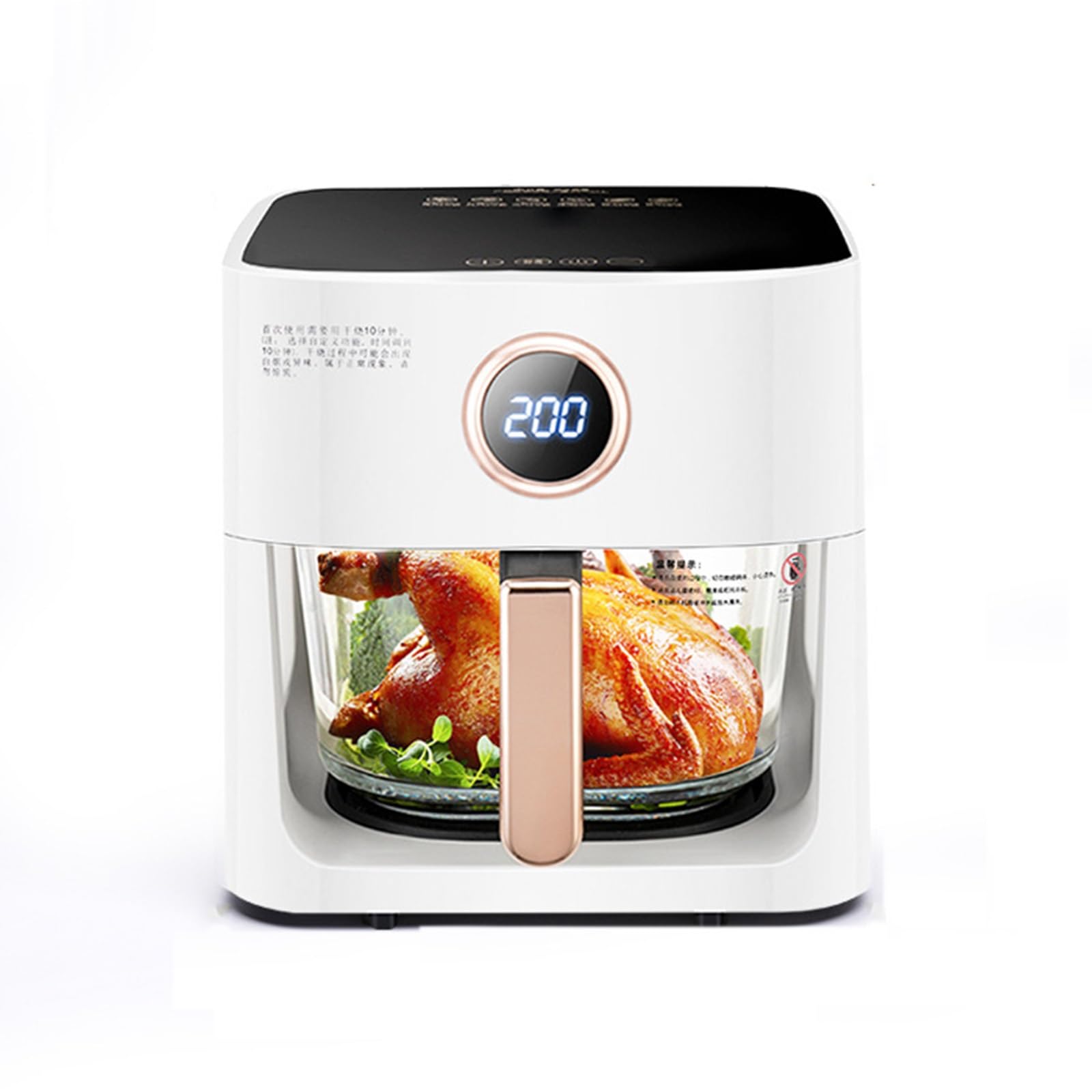 La Freidora Tiene Una Gran Capacidad De 6 Litros Y Un Diseño Visual De Olla De Vidrio For Freír De Manera Saludable Sin Aceite Ni Humo.