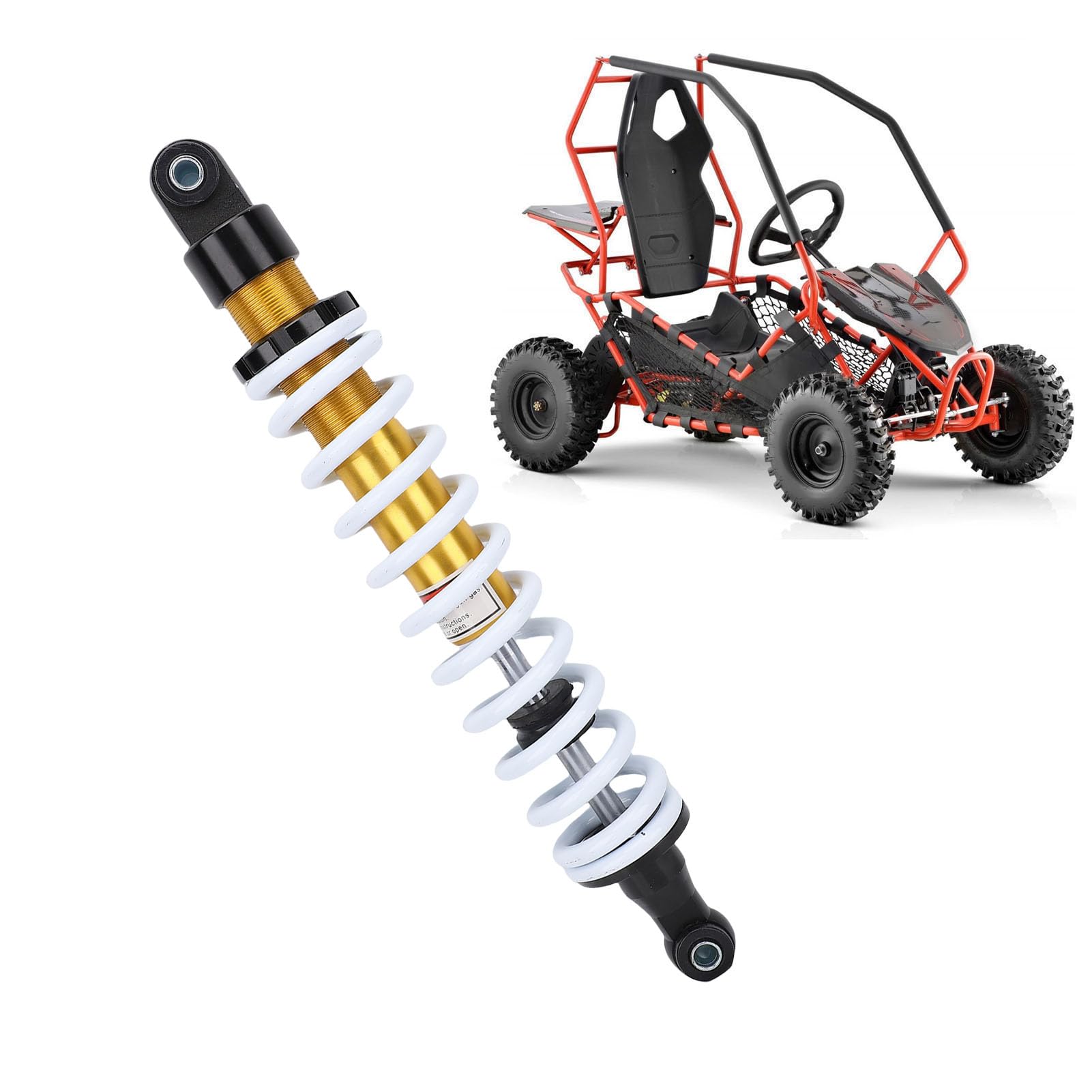 Agrandis d'amortisseur à Usage Lourd de 400 Mm Distance de 10 Mm de Diamètre Amortissement Réglable à Ressort pour Moto ATV UTV Quad Dirt Bike Go Kart Scooter