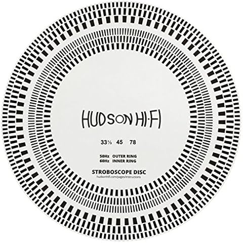 Hudson Hi-Fi Turntable Strobe Disc Mat - 12" x 2mm Rigid PVC Stroboscope for Testing 33-1/3 & 45 RPM Speeds - Corded Electric DC Motor - Universal Compatibility for All Vinyl Record Players Cover