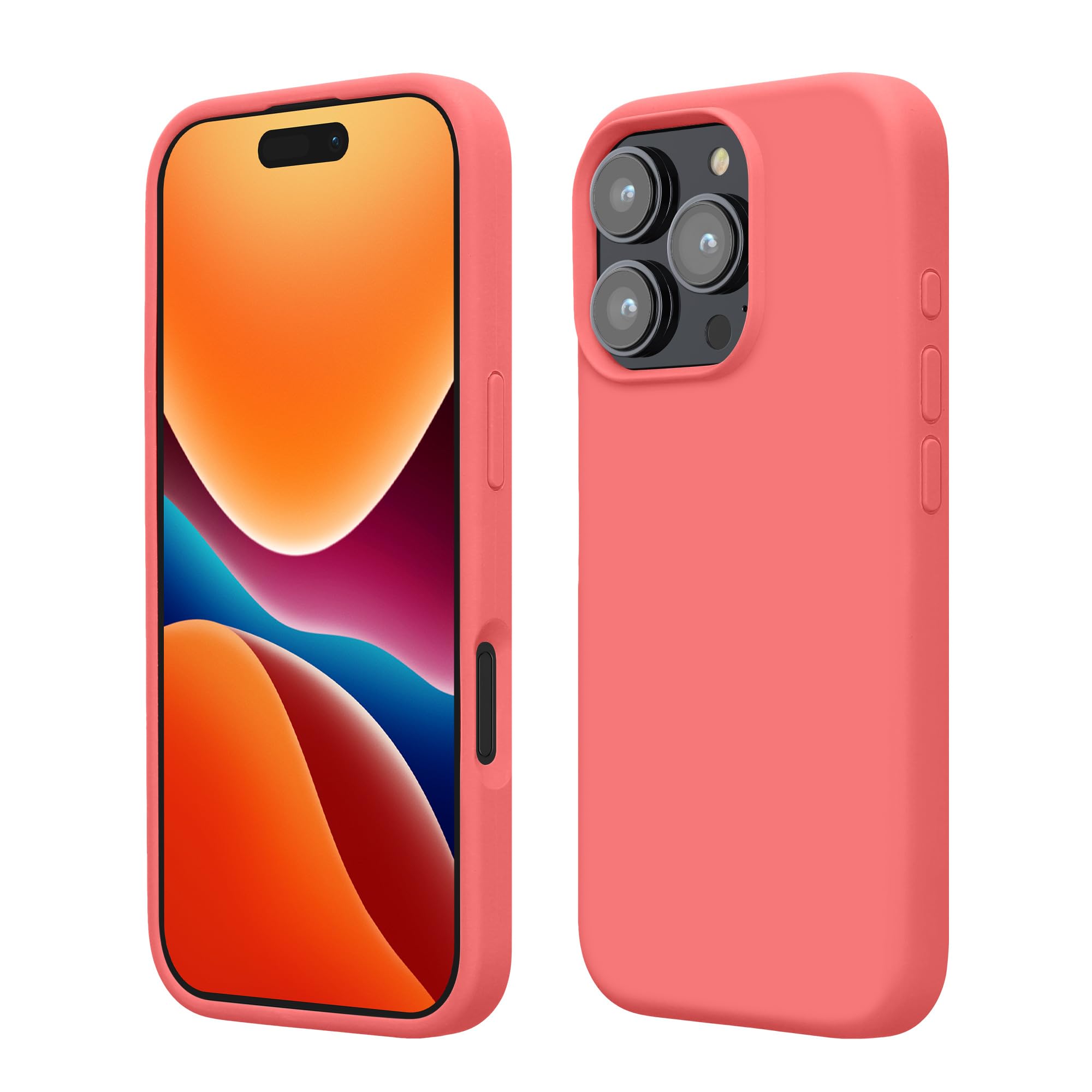 kwmobile スマホケース Apple iPhone 16 Pro対応 ケース - TPU リキッド シリコン カバー - 耐衝撃 傷防止 サラサラ Case パステルコーラル