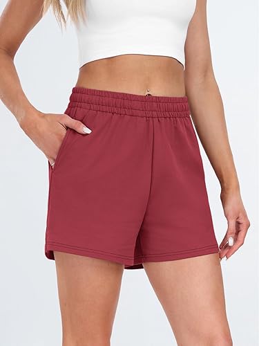 Miniatura 8 de AUTOMET - Pantalones cortos para mujer pantalones cortos casuales de cintura alta y deportivos para el verano pantalones cortos cómodos para gris,