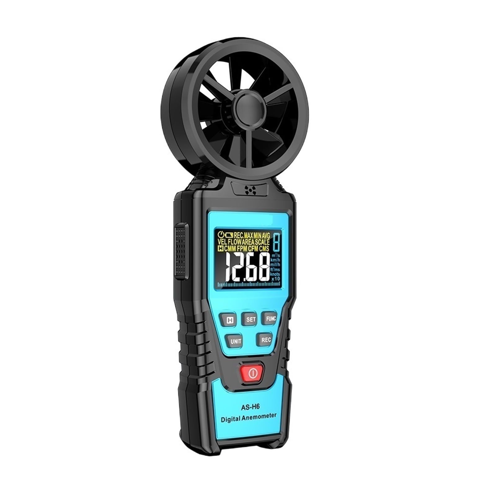 Anemómetro Digital Medidor De Velocidad Del Viento De Mano Medidor De Humedad De Temperatura De Energía Eólica Probador De Volumen De Aire(H6)