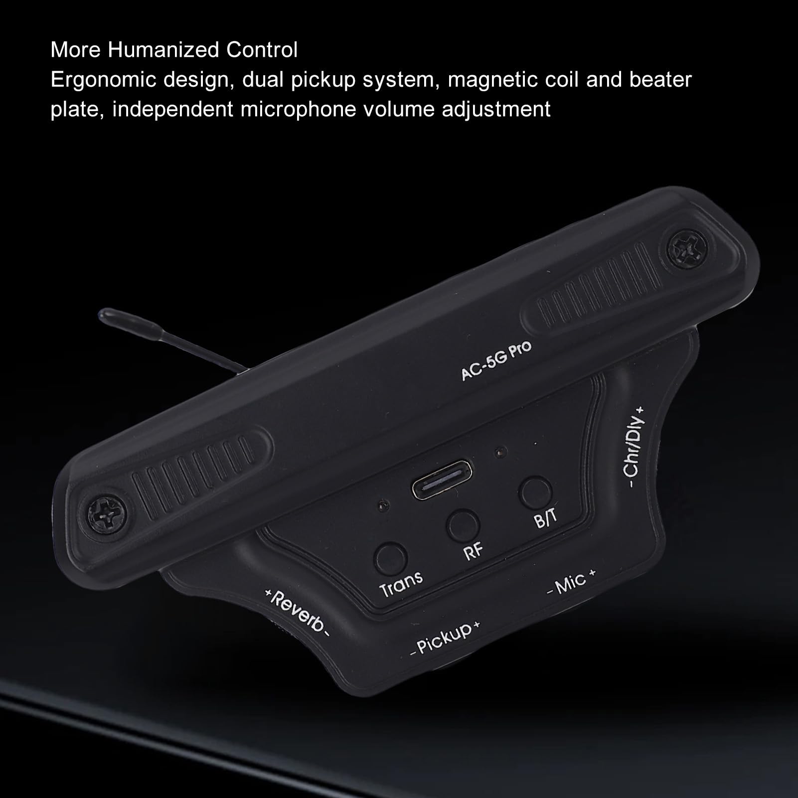 Tonabnehmer für Akustikgitarre, High-Fidelity-UHF-Bluetooth-Mikrofon für Live-Auftritte und Jam-Sessions, ABS-Material, 1 Einheit