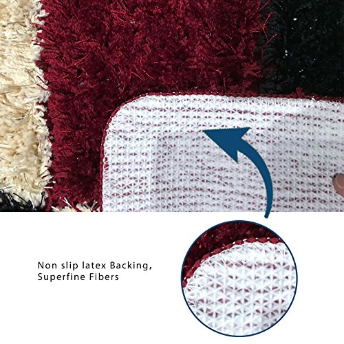 Amagical 3 Piece Bathroom Carpet Pedestal Lid Mat Toilet Cover Set Microfiber (Red) #TOP4
