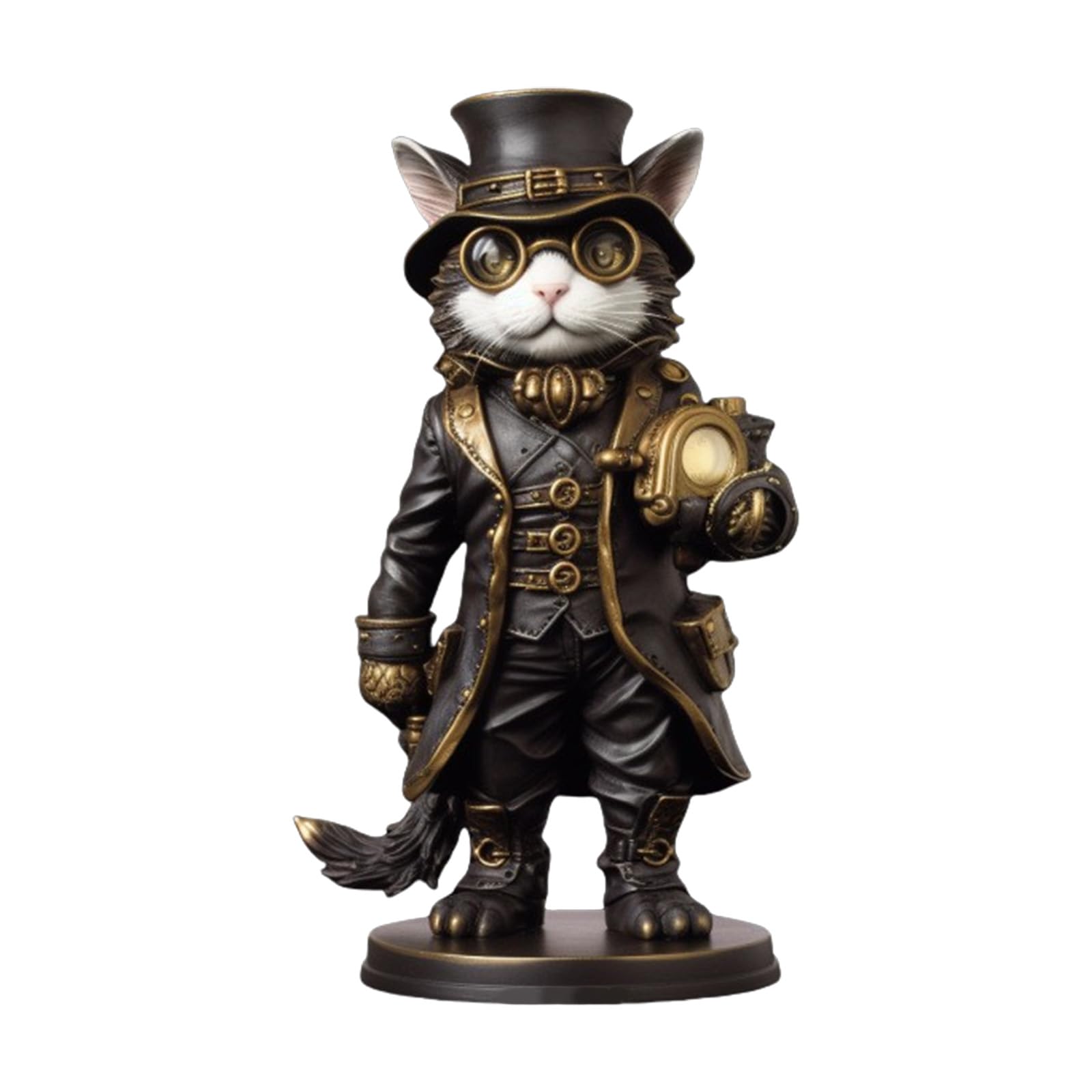 Xanorrg Vintage Victorian Inventor Cats Sculpture Resins Ornament Halloween Decoration For Living Room Home Office Car Interior Halloween Office Desk Decoration