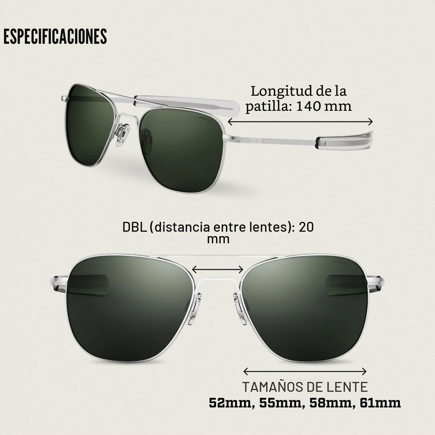 Randolph Gafas de Sol Aviator AF086