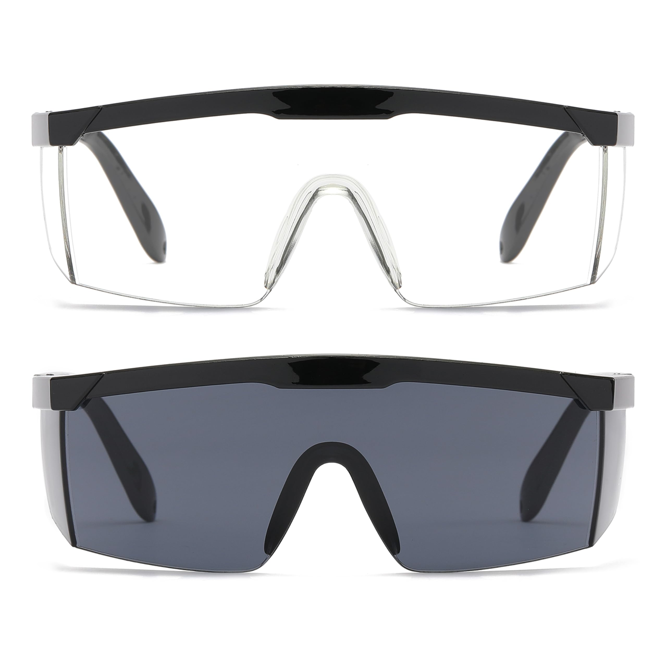 OWL Safety Glasses for Men with Scratch Free, Anti-Fog UV400 Polycarbonate Lenses - Lightweight Frame Adjustable Arms- 2 Pack