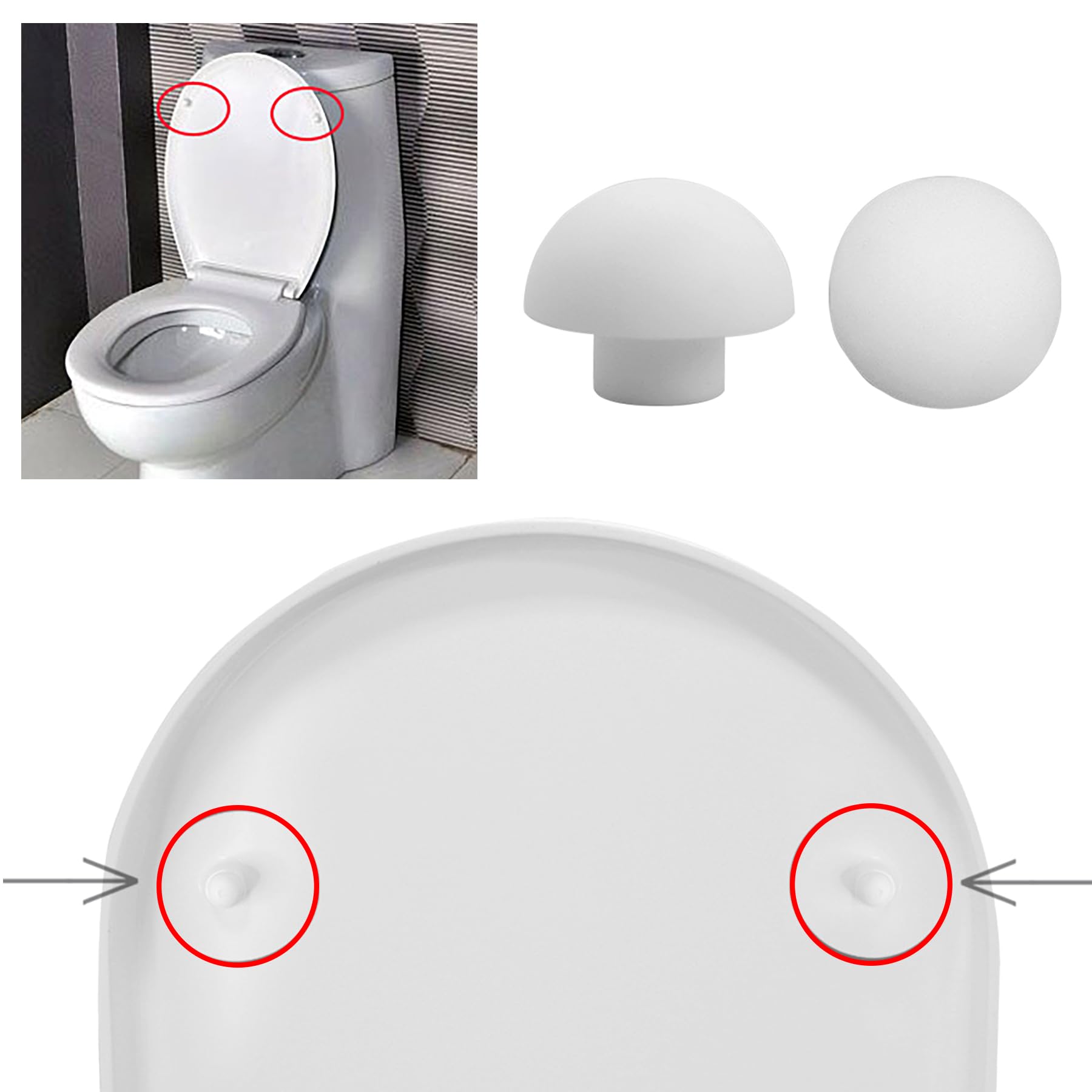 Sitzplatz 64900 1,WC-bril-buffer nr. 36 oplegstoppen voor toiletbril afstandhouder voor wc-bril