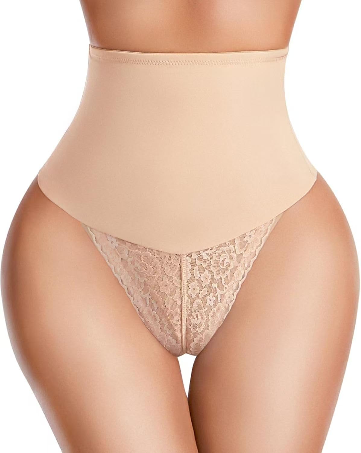 Dulchany Tummy Control Thong Shapewear for Women Seamless Panties Body Shaper Girdle Panty Lace Shaping Underwear