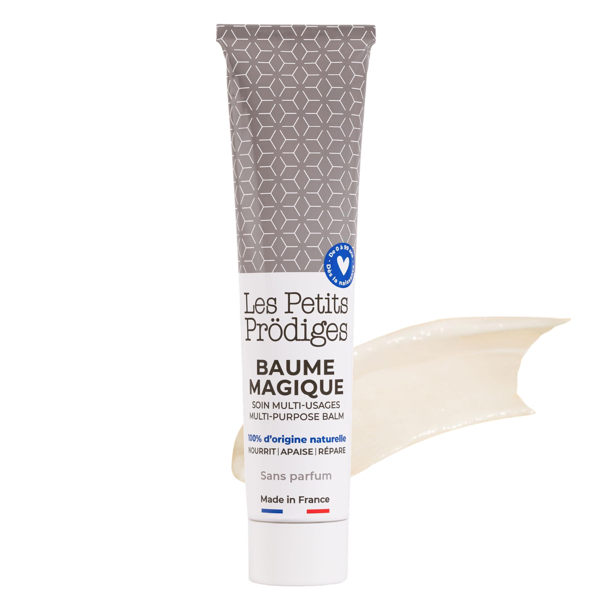 LES PETITS PRODIGES Baume Magique Multi Usages - Visage, Levres, Mains & Corps - Demaquillant, Soin Nourrissant & Réparateur, Cheveux - 100% Naturel - Fabriqué en France - Emballage Tube Recyclable