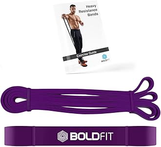 Boldfit Heavy Resistance Band for Exercise & Stretching, Pull Up Band Suitable in Home & Gym Workout, Power Bands for Men & Women. (Purple 30-45 kg Resistances)(Material: Latex)