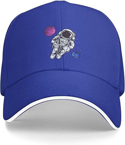 Vista 65 de Gorra de béisbol de astronautas flotante en el espacio para hombres y mujeres, ajustable, divertido sombrero para papá Negro