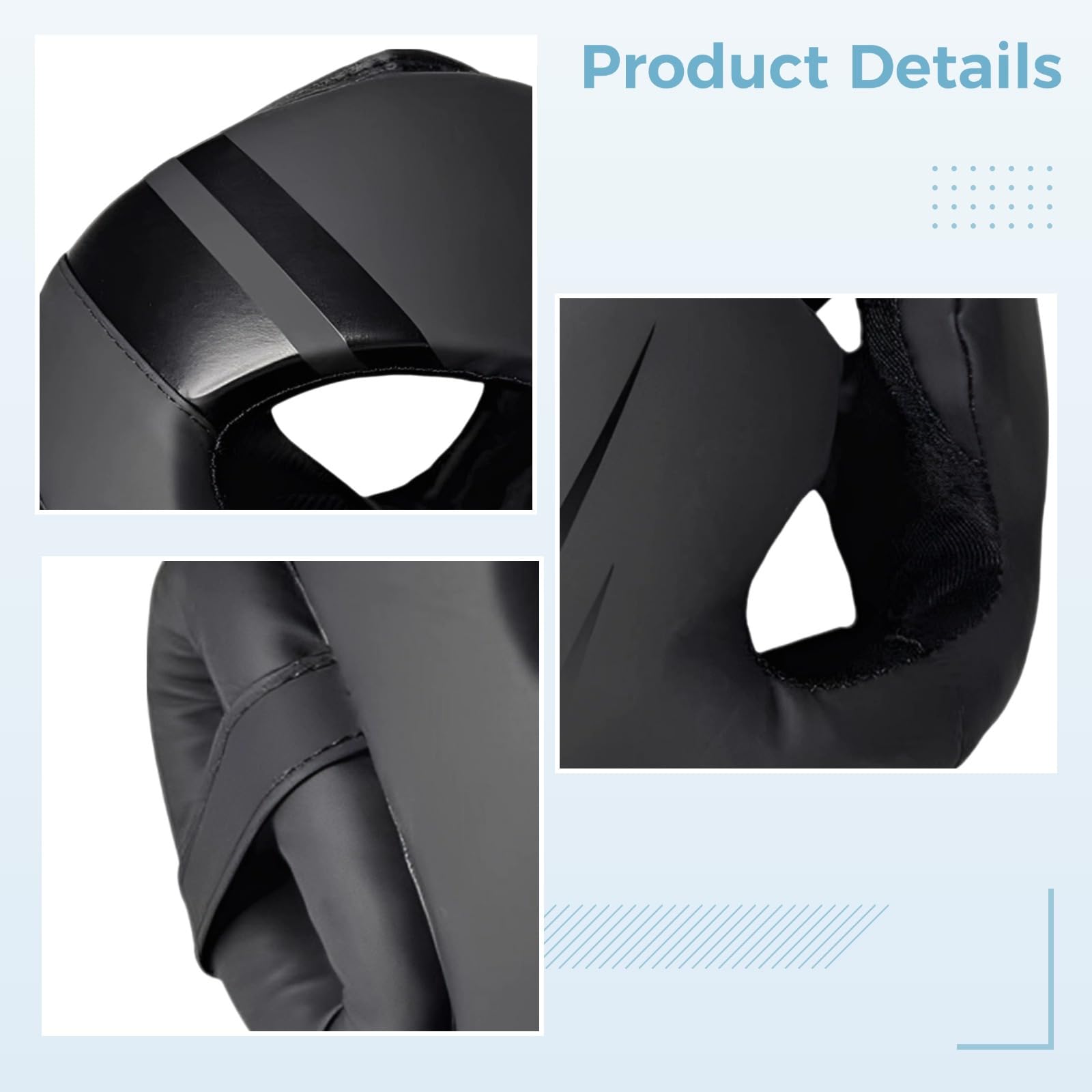 Casco ligero de Muay Thai con protección completa, 1.18 en la barra delantera, 9.84 pulgadas de ancho, casco de entrenamiento para boxeo, sparring y mamá
