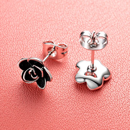 Allencoco E3209210011 Rose Flower Stud Earrings thumb #1