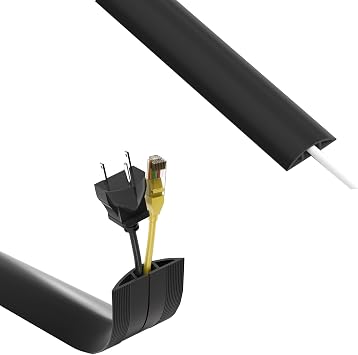 Floor Cord Cover 4ft & ZhiYo 3.6ft Cord Covers for Wires on Floor Bundle