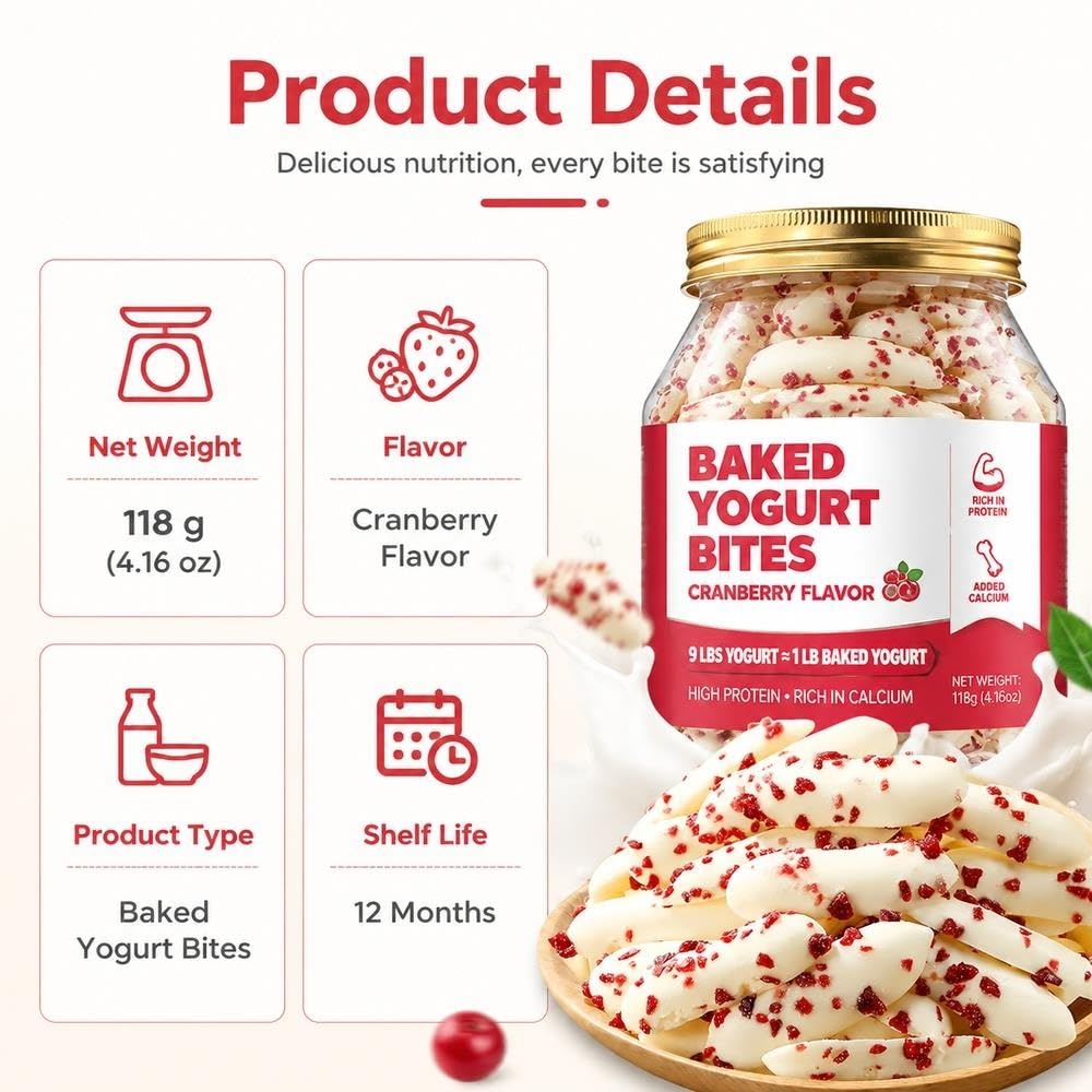 Pieczone chipsy jogurtowe o smaku żurawinowym 118g puszka, chrupiąca