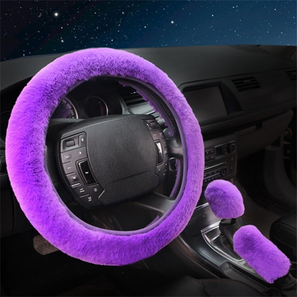 BEYOEE for PROTECTION and Style Thickened Fuzzy Warm Non Slip Steering Wheel Cover