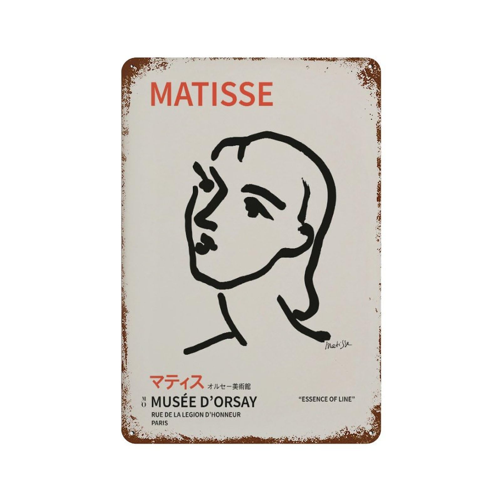 xiaoxiaoshen Henri Matisse Nadia Portrait One Line Wall Decor Art Metal Tin Poster Modern Home Decor Art Home Bar Shop Decorations Vintage Sign 30x20cm