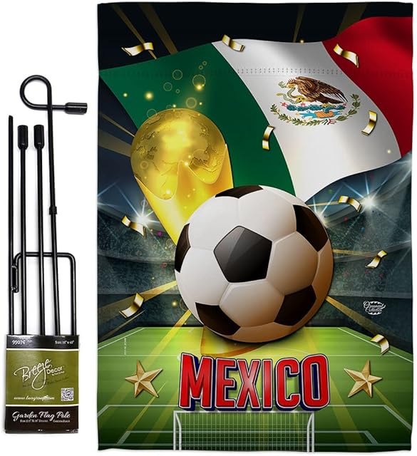 Ornament Collection World Cup Mexico Banner Garden Flag Pole Stand Home FIFA Qatar Trophy Soccer Decorations Game Goal Football Wall Art Hanging Tapestry Small Outdoor Indoor Patio Yard Gifts