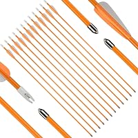 Huntingdoor 12 darabos nyílcsomag 28/26 hüvelykes íjhoz gyakorló nyilak kezdőknek - Orange 26 inches 6